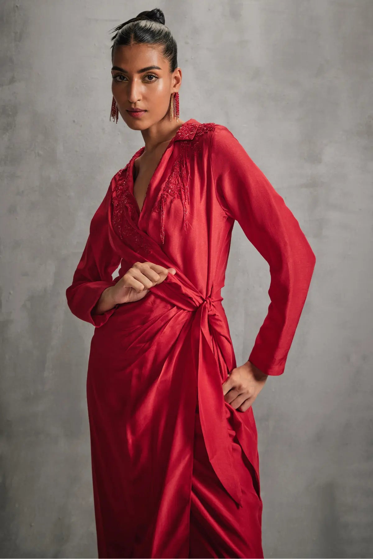 Rosettes Midi Crossover Dress Namrata Joshipura