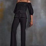 Midnight Off Shoulder Pant Set Namrata Joshipura