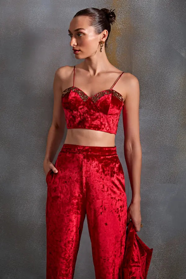 Cordelia Velvet Pant Set Namrata Joshipura