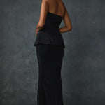 Glissara Off-shoulder Devil Peplum Top With Skirt Set Namrata Joshipura Online