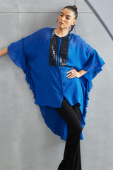 Metallic Hexa Frill Tunic