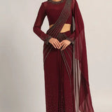 SILVER DUST EMBELISHED DRAPE SAREE Namrata Joshipura Online