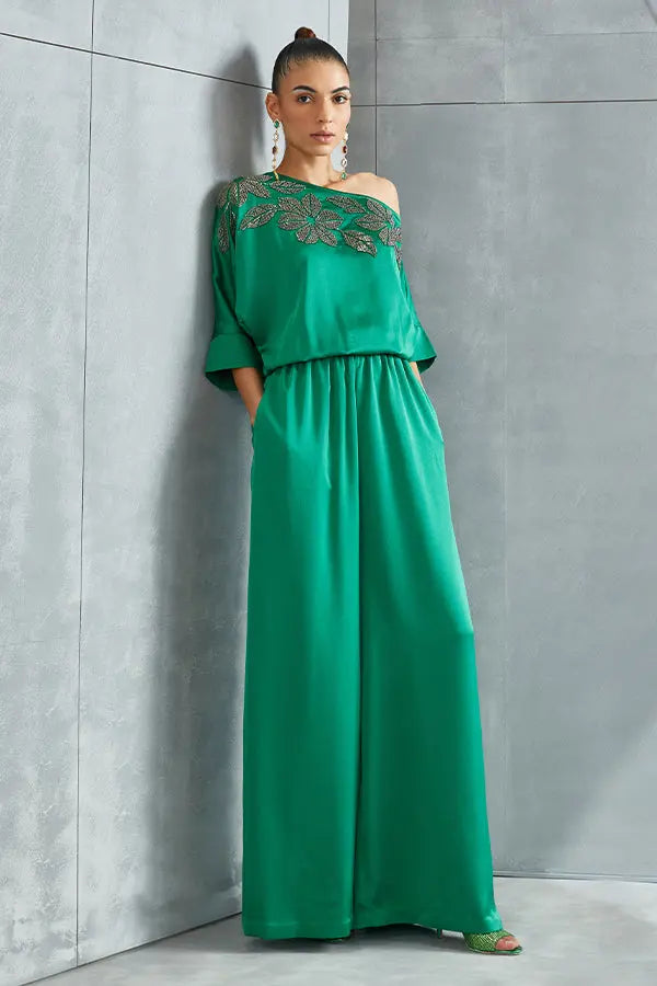 River Leaf Drop Shoulder Jumpsuit Namrata Joshipura