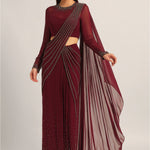 SILVER DUST EMBELISHED DRAPE SAREE Namrata Joshipura Online