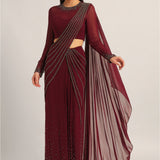 SILVER DUST EMBELISHED DRAPE SAREE Namrata Joshipura Online