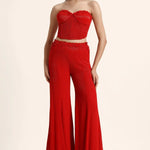 Rosette Fringes Cape With Bustier And Sharara Namrata Joshipura Online