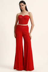 Rosette Fringes Cape With Bustier And Sharara