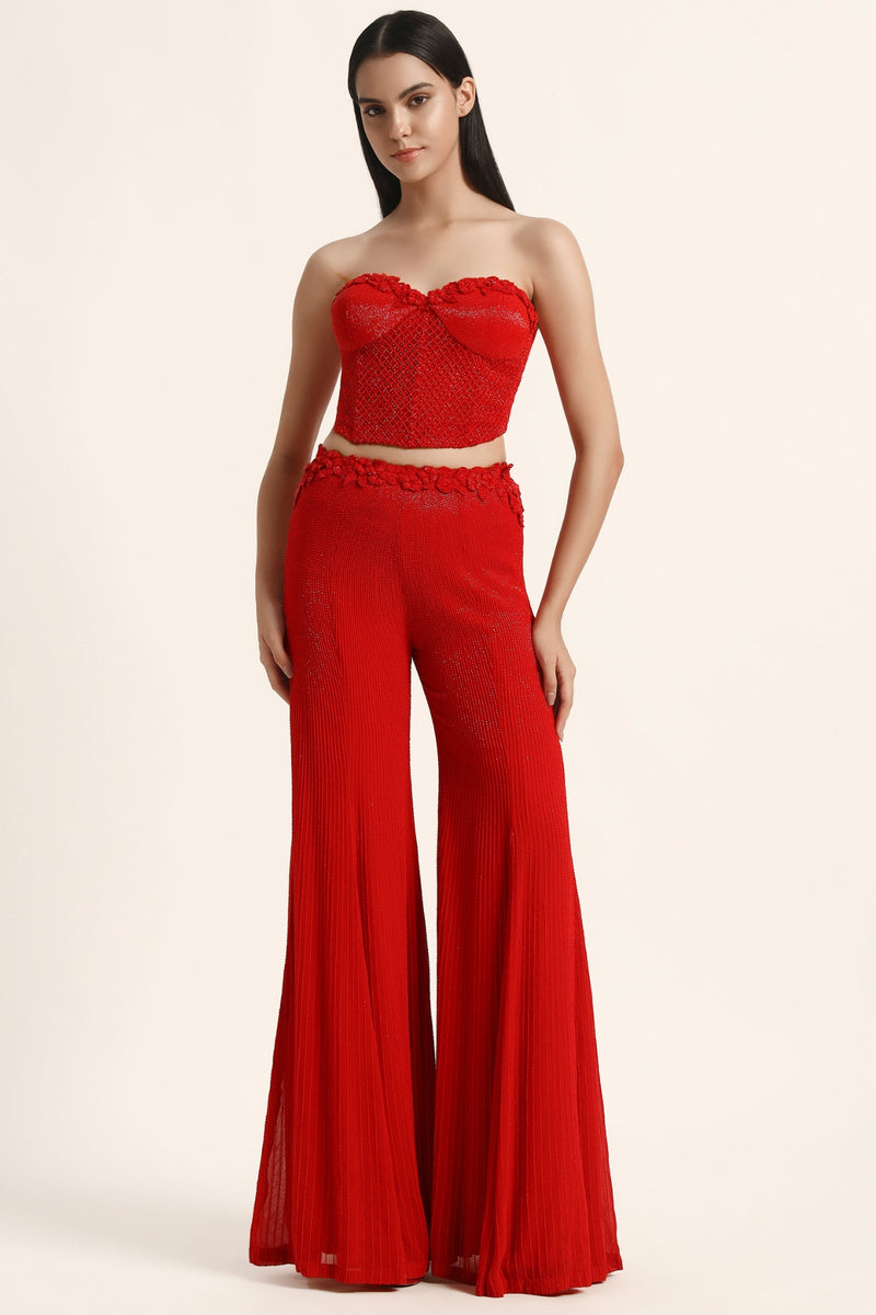 Rosette Fringes Cape With Bustier And Sharara