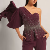 SILVER DUST PEPLUM TOP WITH SHARARA Namrata Joshipura Online