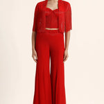 Rosette Fringes Cape With Bustier And Sharara Namrata Joshipura Online