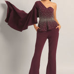 SILVER DUST PEPLUM TOP WITH SHARARA Namrata Joshipura Online