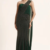 Track Line Embroidered Saree With Fringe Blouse Namrata Joshipura Online