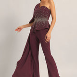 SILVER DUST PEPLUM TOP WITH SHARARA Namrata Joshipura Online