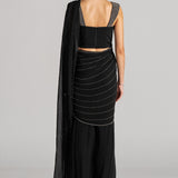 JEWEL CLUSTER CORSET WITH DRAPED SAREE