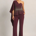 SILVER DUST PEPLUM TOP WITH SHARARA Namrata Joshipura Online