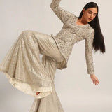AMARA LONG PEPLUM WITH SHARARA Namrata Joshipura Online
