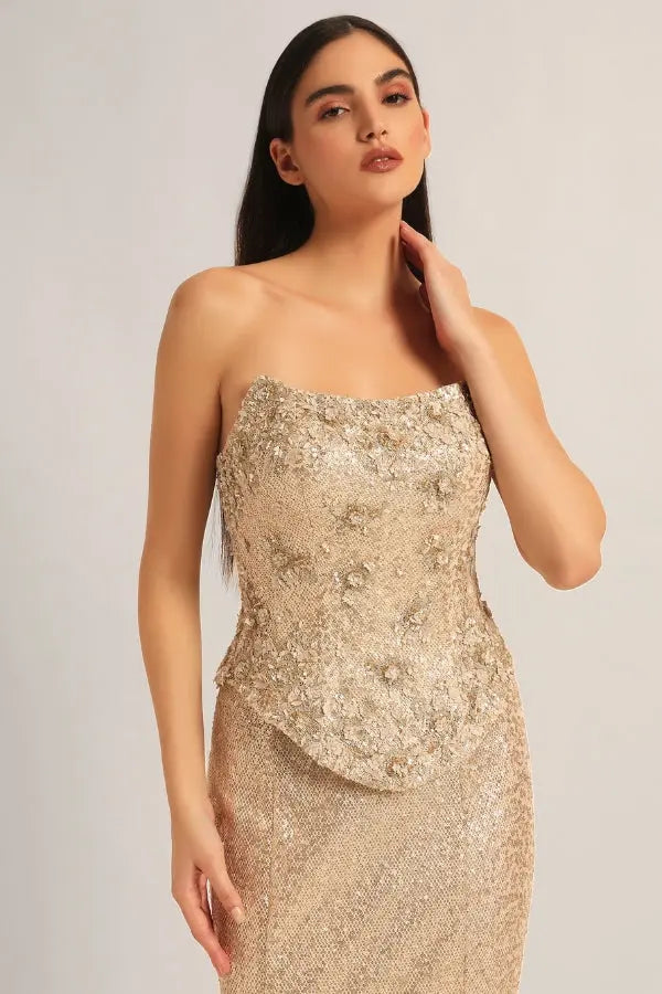 AMARA INTRICATED CORSET WITH DRAPE SKIRT Namrata Joshipura Online