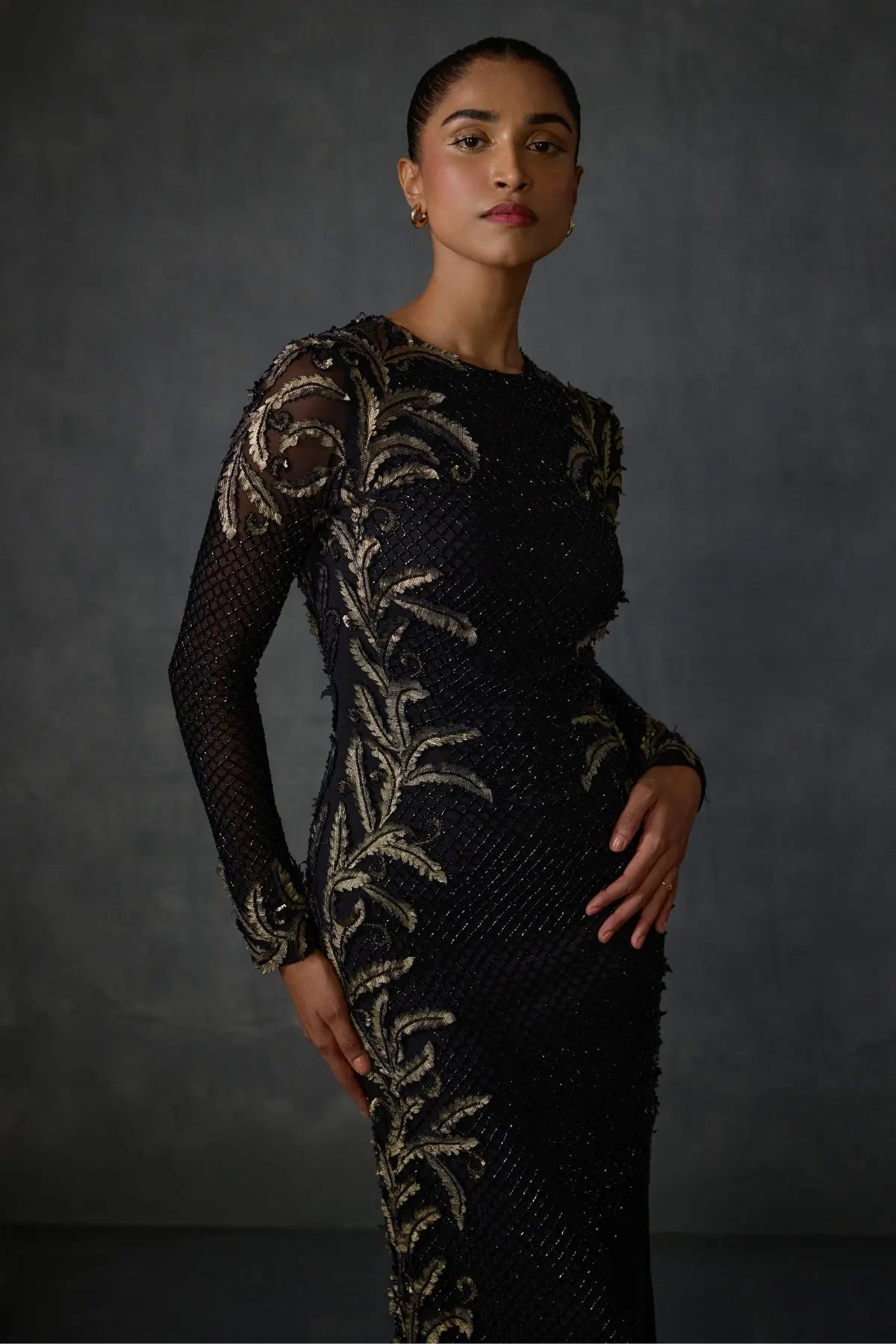 Autumn Fern Side Fringe Gown Namrata Joshipura Online