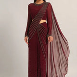 SILVER DUST EMBELISHED DRAPE SAREE Namrata Joshipura Online