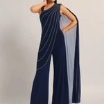 Silver Dust Front Drape Jumpsuit Namrata Joshipura Online