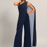 Silver Dust Front Drape Jumpsuit Namrata Joshipura Online