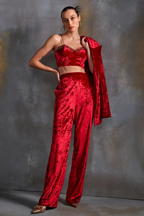 Cordelia Velvet Pant Set Namrata Joshipura