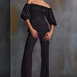 Midnight Off Shoulder Pant Set Namrata Joshipura