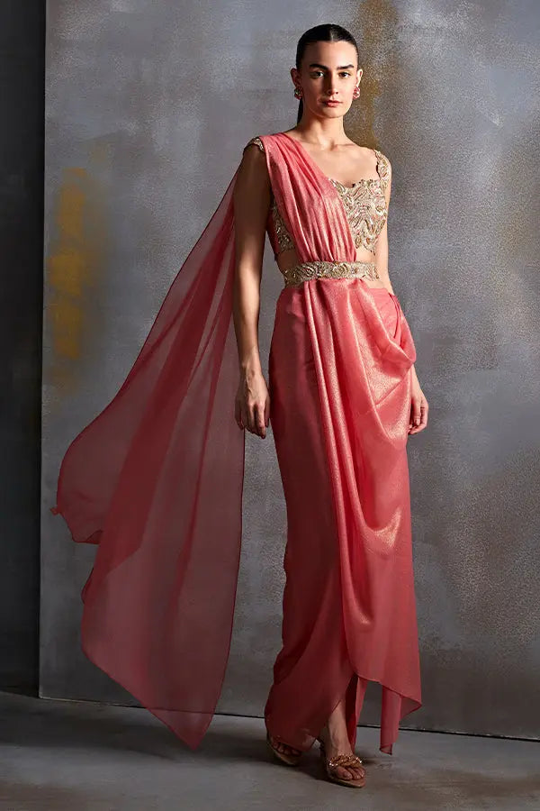 Bell Flower Draped Saree Namrata Joshipura