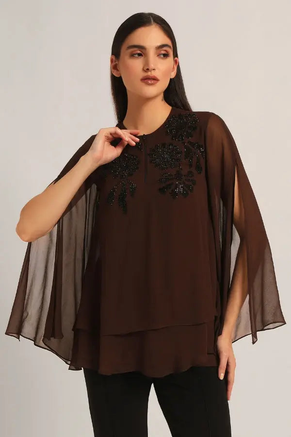 MIDNIGHT BLOOM DOUBLE LAYER TOP Namrata Joshipura Online