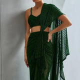 Metallic Scallop Drape Set Namrata Joshipura