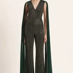 Track Line Embroidered Jumpsuit With Fringe Cape Sleeve Namrata Joshipura Online