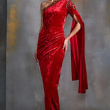 Autumn Fern Velvet Gown Namrata Joshipura