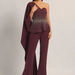 SILVER DUST PEPLUM TOP WITH SHARARA Namrata Joshipura Online