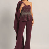 SILVER DUST PEPLUM TOP WITH SHARARA Namrata Joshipura Online