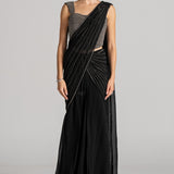 JEWEL CLUSTER CORSET WITH DRAPED SAREE