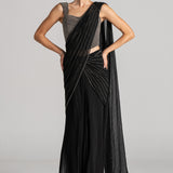 JEWEL CLUSTER CORSET WITH DRAPED SAREE