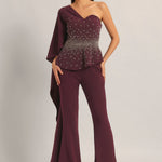 SILVER DUST PEPLUM TOP WITH SHARARA Namrata Joshipura Online