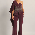 SILVER DUST PEPLUM TOP WITH SHARARA Namrata Joshipura Online