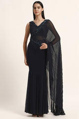 Rosette Flare Drape Saree