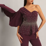 SILVER DUST PEPLUM TOP WITH SHARARA Namrata Joshipura Online