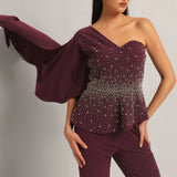 SILVER DUST PEPLUM TOP WITH SHARARA Namrata Joshipura Online