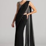 JEWEL CLUSTER CORSET WITH DRAPED SAREE