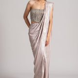 OCEAN JEWEL BLOUSE WITH DRAPED SAREE