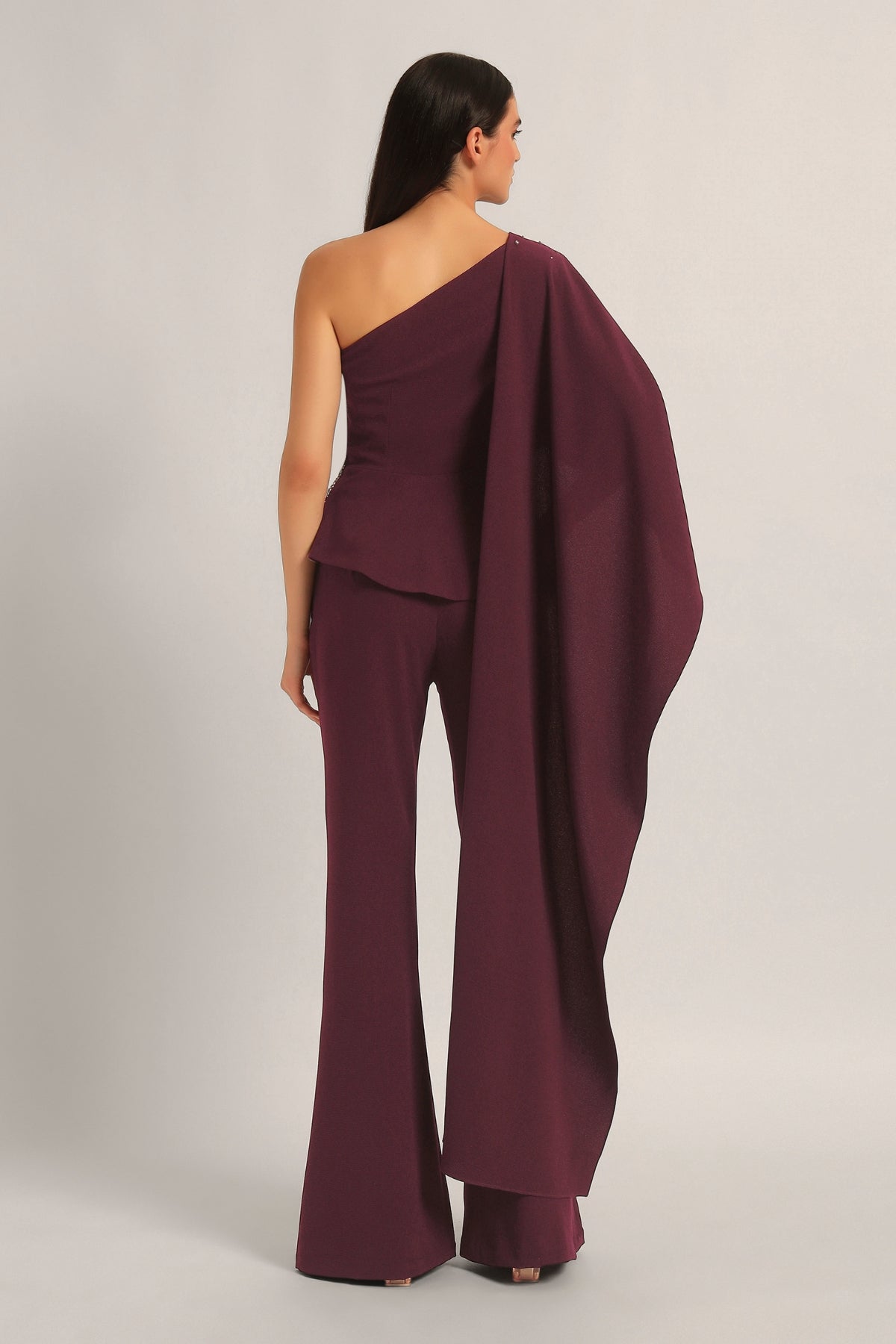 SILVER DUST PEPLUM TOP WITH SHARARA Namrata Joshipura Online