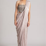 OCEAN JEWEL BLOUSE WITH DRAPED SAREE