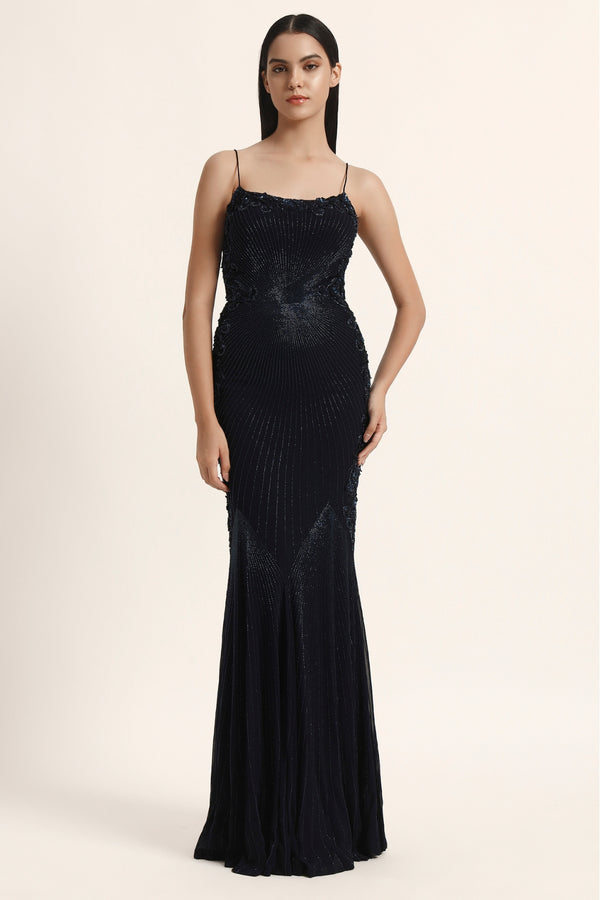 Rosette Slit Gown