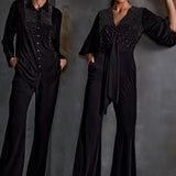 Crystal Square Tie Up Jumpsuit Namrata Joshipura