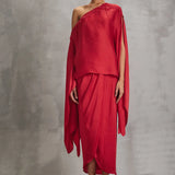 Rosette Siren Cape with Draped Skirt Namrata Joshipura