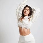 Alaya F in NJ 3D Cutwork Floral Top Namrata Joshipura Online (Celebrity Muses)