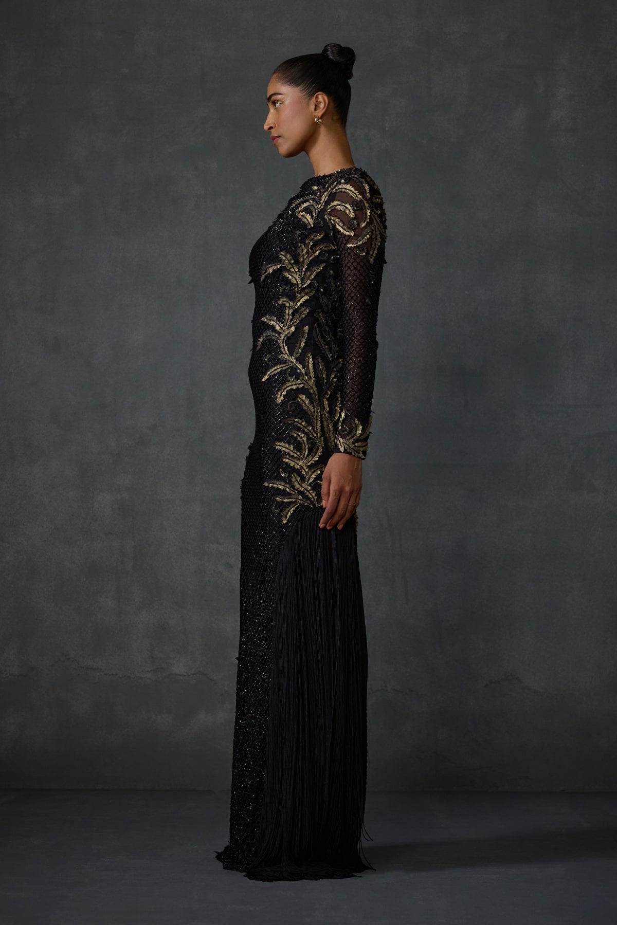 Autumn Fern Side Fringe Gown Namrata Joshipura Online